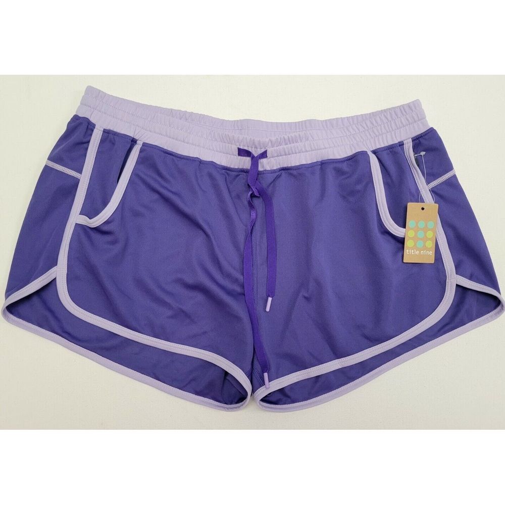Title Nine T9 Gym Mesh Running Shorts with Pockets‎ Women's Size Large NWT